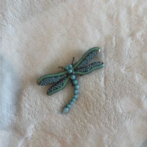 Turquoise and Green Dragonfly Brooch